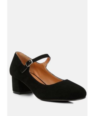 DALLIN Womens Suede Block Heel sandal Mary Janes