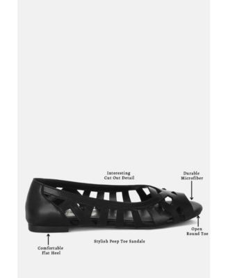 Womens Moira Woven Peep Toe Flats