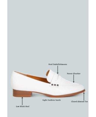 London Rag Womens Winged Patent Pleather Penny Loafers