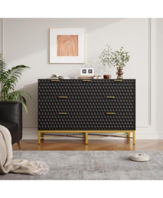 Modern 7 Drawer Dresser for Bedroom, Chest of Drawers for Closet with Deep Drawers and Wide Top, Long Wooden Dresser for Living Room, Hallway