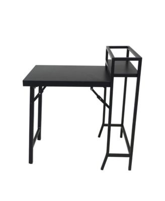 3PCS Black Outdoor Patio Bistro Set Foldable Table and Sling Back Chairs Weather Resistant No Assembly Required