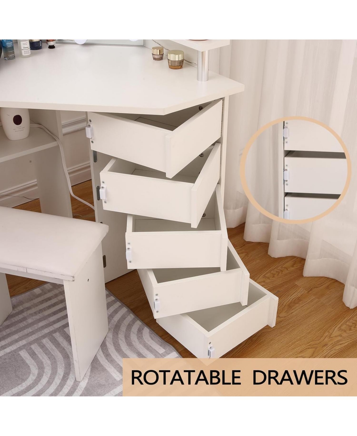 Gaomon Makeup Vanity Desk Lights and Power Outlet