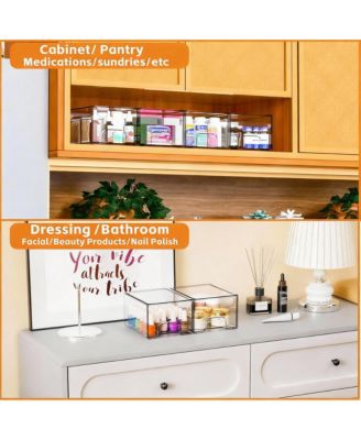 6 Pack -Stackable Clear Acrylic Drawers for Bathroom Vanity Storage