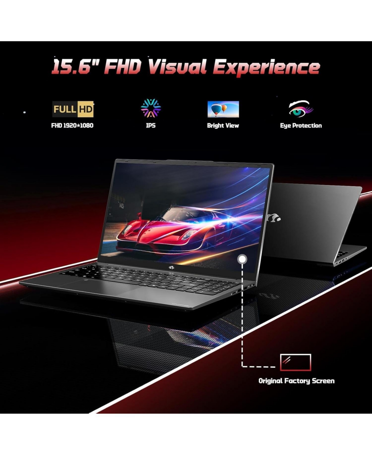 Nimo 15.6" Fhd Ips Student Laptop 16GB Ram 512GB Ssd, 4 Cores 13th Gen Intel N150 3.6GHz Fingerprint Wi-Fi 6