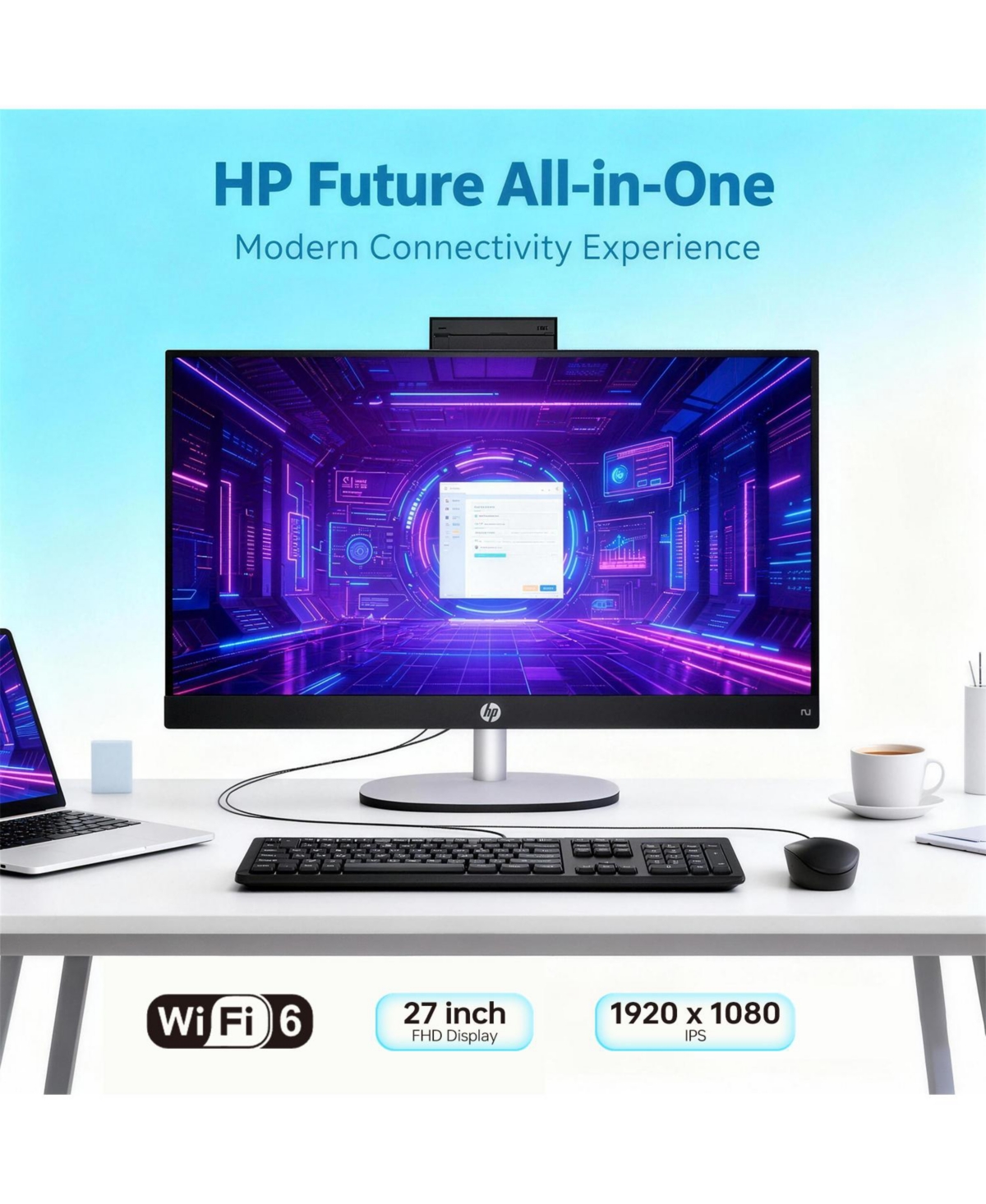 Hp Essential 27" All-in-One Intel Core Ultra 7 32GB Ram Intel Graphics 1TB Ssd Storage Windows 11 Home 60Hz - Black