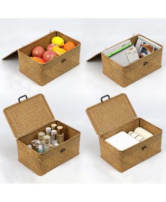 Seagrass Storage Basket with Lid