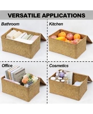 Seagrass Storage Basket with Lid