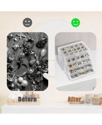 5-Drawer Jewelry Organizer with Adjustable Velvet Trays