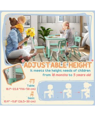 Height Adjustable Toddler Table and Chair Set with Storage Box
