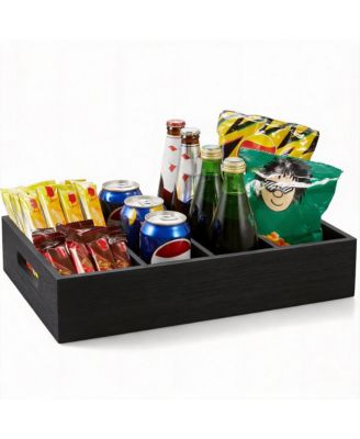 Wooden Snack Organizer with Removable Dividers for Countertop