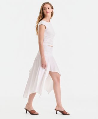 Women's Ruched Asymmetrical Skirt