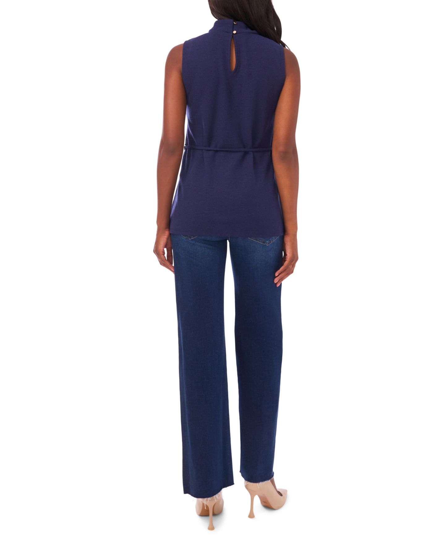 Женский топ Vince Camuto Mock Neck Sleeveless, цвет: Classic Na — фото 4