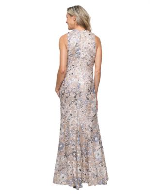 Petite Boat Neck A-Line Ball Gown