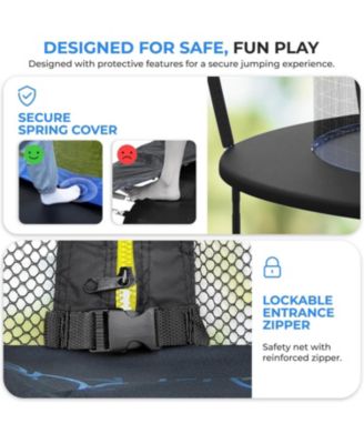 Outdoor Trampoline 10FT/12FT/14FT with Enclosure Net & Ladder – ASTM Approved Heavy-Duty Trampoline for Kids & Adults