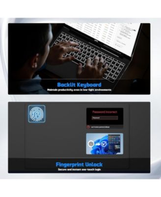 15.6" FHD IPS Student Laptop 16GB RAM 1TB SSD, 4 Cores 13th Gen Intel N150 3.6GHz Fingerprint Wi-Fi 6