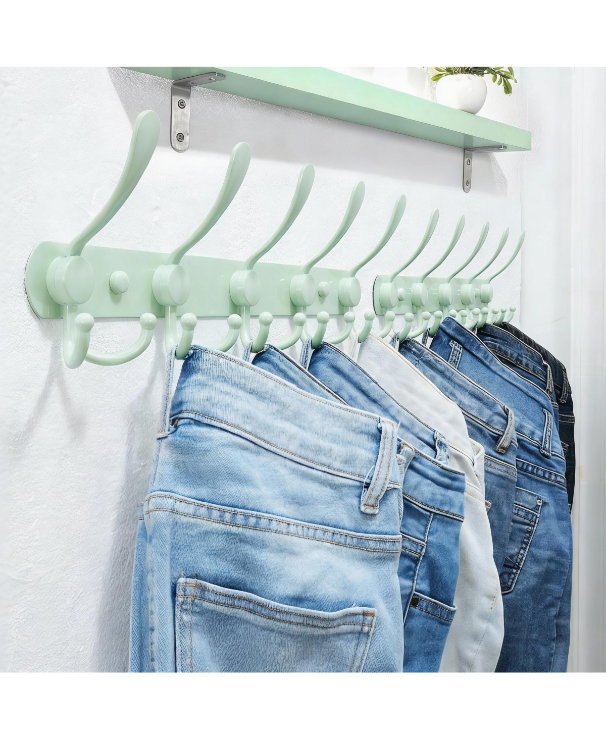 Yigii Stainless Steel 5-Tri Hook Wall Rack for Coats, Hats, Towels, Purse, Scarfs, Robes