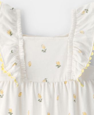 Baby Girls' Ruffle-Sleeve Lemon Jumpsuit