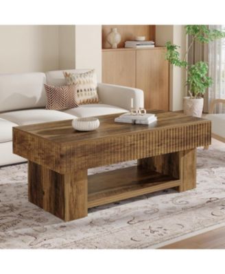 47-Inch Rustic Wood Center Table for Living Room