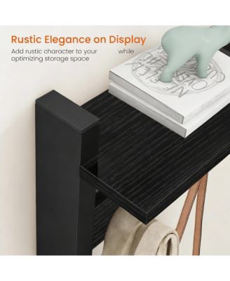 Stylish Wood Coat Rack with Shelf for Hanging Coats Hats Decor