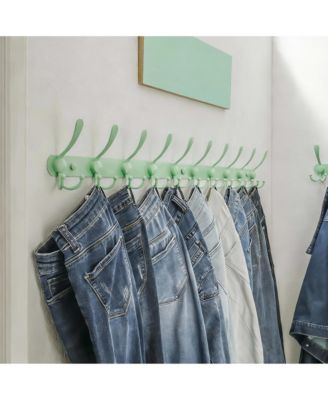 Heavy Duty 38" Coat Rack with 10 Tri-hooks for Mudroom, Entryway