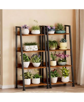 Arched Metal Bookshelf for Home Office and Living Room - 5 Shelves, Rustic Brown