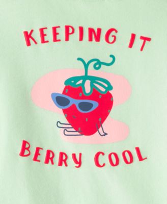 Girls' Toddler 2T-5T Strawberry French Terry Pull-On Sweatshirt