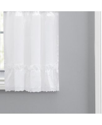 Madelyn Ruflled Victorian 1.5" Rod Pocket Window Curtain Tiers 82"x36" White