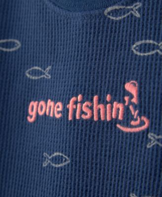 Baby Boys' Fishing Waffle-Knit Bodysuit & Shorts, 2-Piece Set