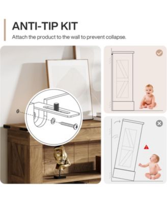 Farmhouse TV Stand for 70-Inch TV, 63" Entertainment Center with Storage, Modern Media Console Table