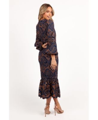 Women's Pierre Long Sleeve Lace Maxi Dress