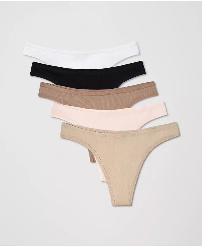 Women's Everyday Classic Thong Underwear 5-Pack - thumbnail 4