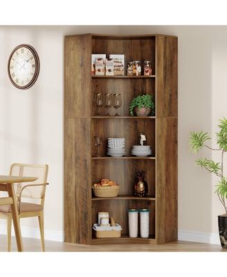 6-Tier Corner Bookshelf, 70.9" Tall