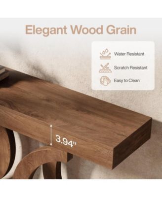 43.31-Inch Farmhouse Console Table for Entryway, Unique Narrow Sofa Table Behind The Couch with Curved Legs