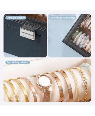 Clear Lid Bangle Organizer Box with Metal Closure - Perfect for Women's Jewelry