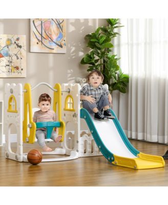 6 in 1 Indoor Toddler Slide and Swing Playset