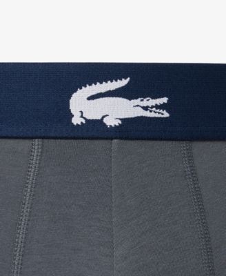 Men's 3-Pack Cotton Stretch Large-Crocodile Logo Trunks
