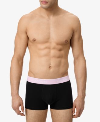 Men's 3-Pack Cotton Stretch Color Waistband Trunks