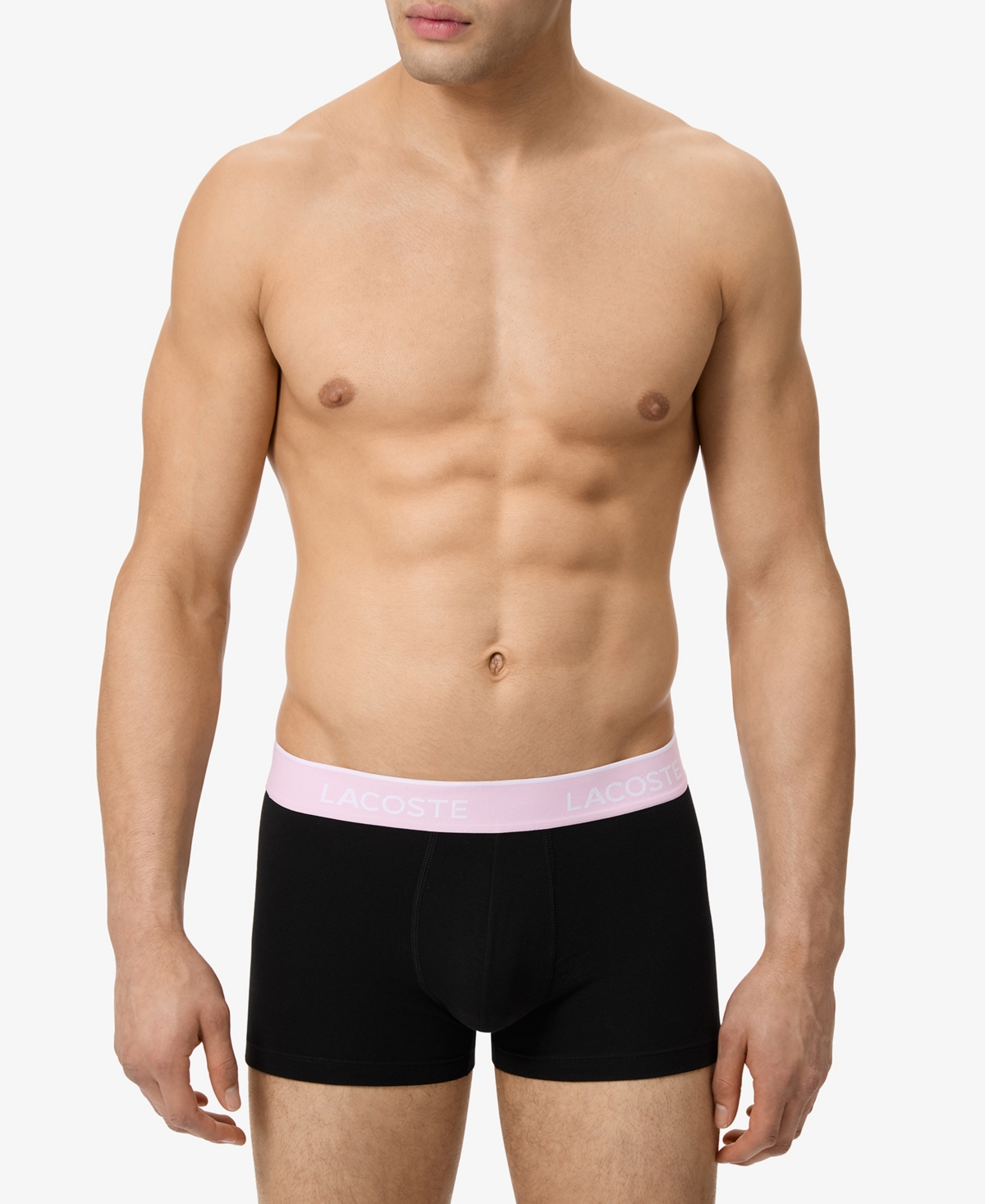 Lacoste Men's 3-Pack Regular-Fit Logo Waistband Trunk Underwear