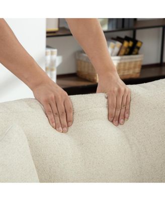 Extra-Large Sofa Bed, Chenille Linen Fabric, Sturdy Metal Legs