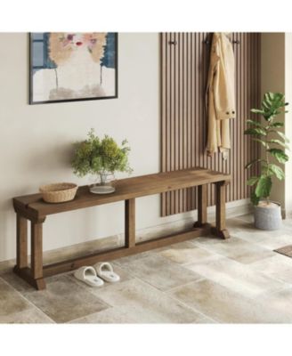 59" Farmhouse Entryway Bench, Bed Seat