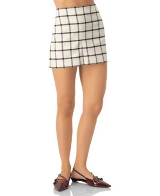 Women's Check High-Waisted Tailored Shorts