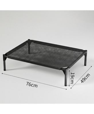 Large Mesh Pet Cooling Bed, Black Breathable Dog or Cat Cushion for Indoor Use