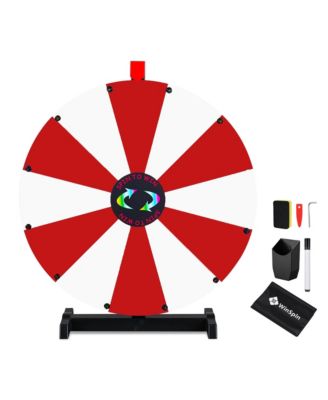 WinSpin 24" Pop Up Display Tabletop Prize Wheel Red & White Trade Show Display Spinning Wheel 12 Slots for Outdoor Booths Exhibition Events