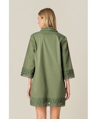 Women's Crochet Accent Mini Dress