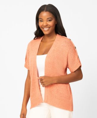 Petite Button Shoulder Flyaway Cardigan Sweater