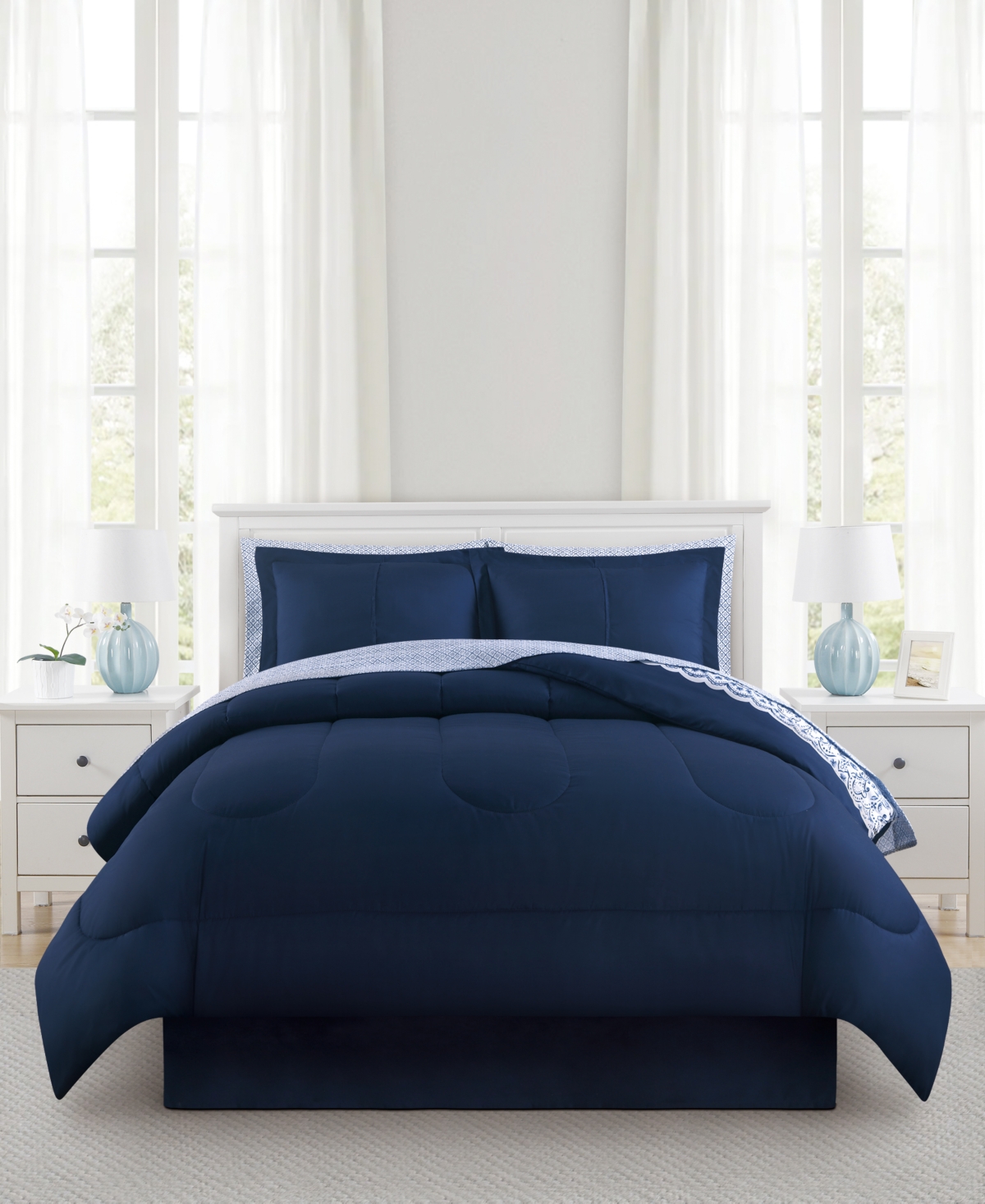 Enchante Accessories 8-pc. Reversible Printed Microfiber Comforter Sets