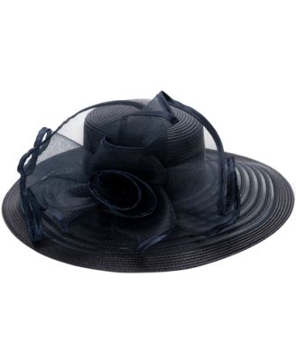 Sheer Wide Brim Rosette Hat