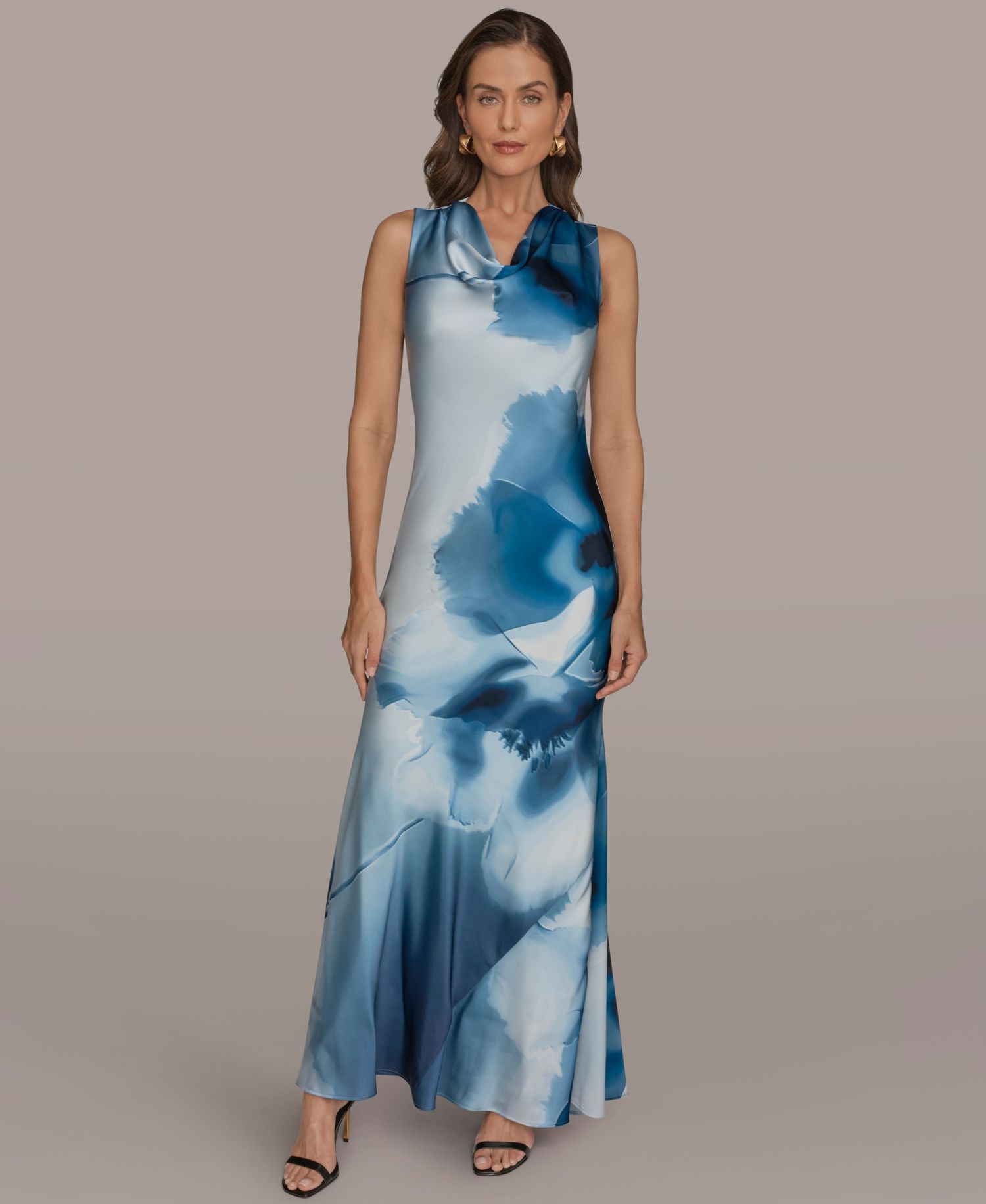 Women's Cowl Neck Floral Gown