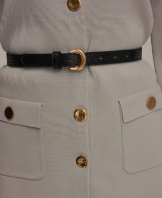 Women's 5-Button Belted Blazer