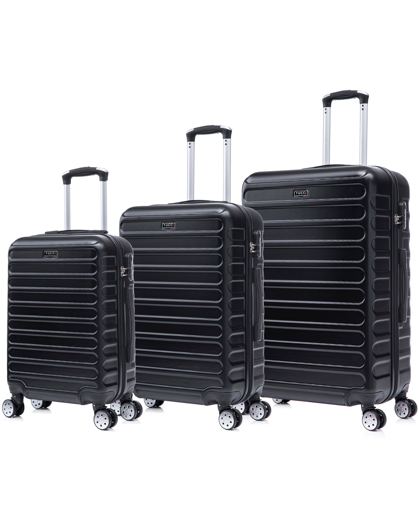 Чемоданы Tucci Italy Carravia 3-Pc. Hardside Luggage Set, цвет: Чёрный — фото 1